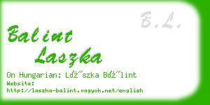 balint laszka business card